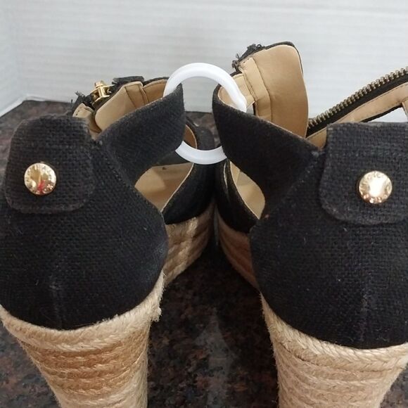 Michael Kors Black and BEIGE Wedge Sandals...SIZE...SEE RULER. - Picture 6 of 8